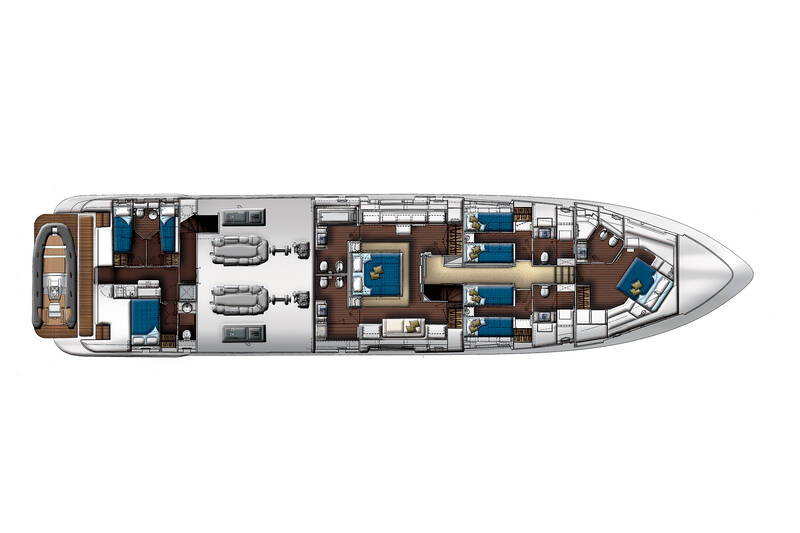 Нижняя палуба (Media room) Azimut Grande 100