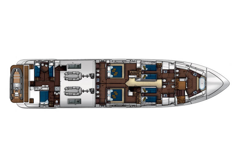 Нижняя палуба Azimut Grande 100