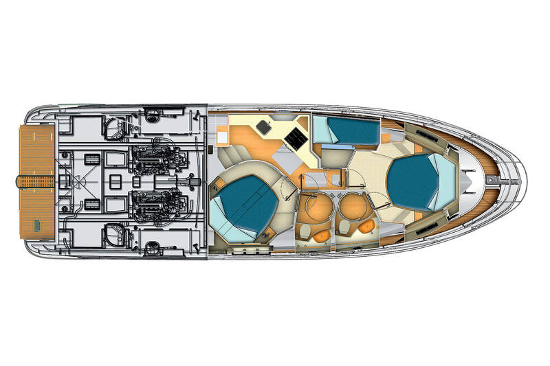 Нижняя палуба (3 каюты) Azimut Flybridge 45