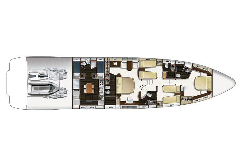 Нижняя палуба Azimut 86S
