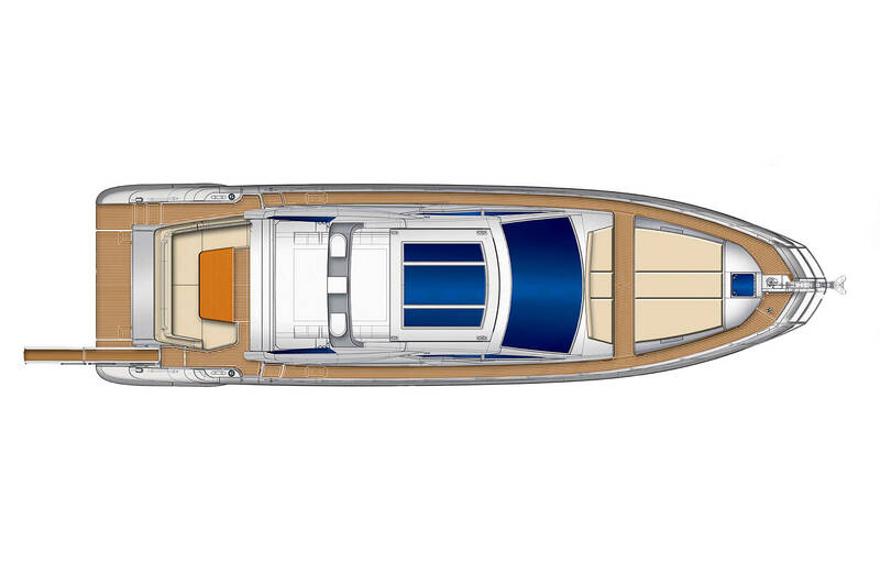 План сверху (хард-топ закрыт) Azimut 55S